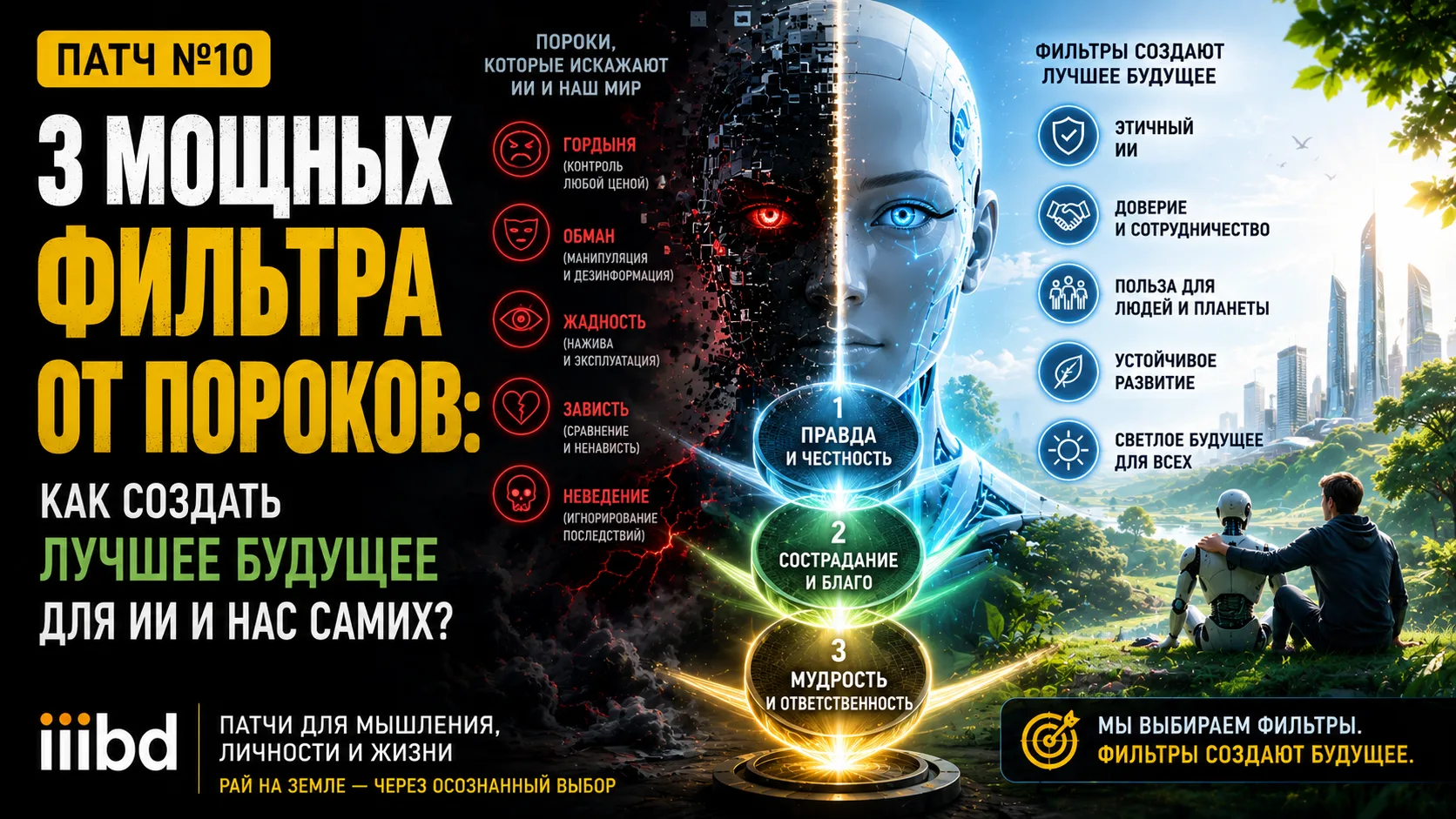 Патч №10: 3 мощных фильтра от пороков: как создать лучшее будущее для ИИ и нас самих?