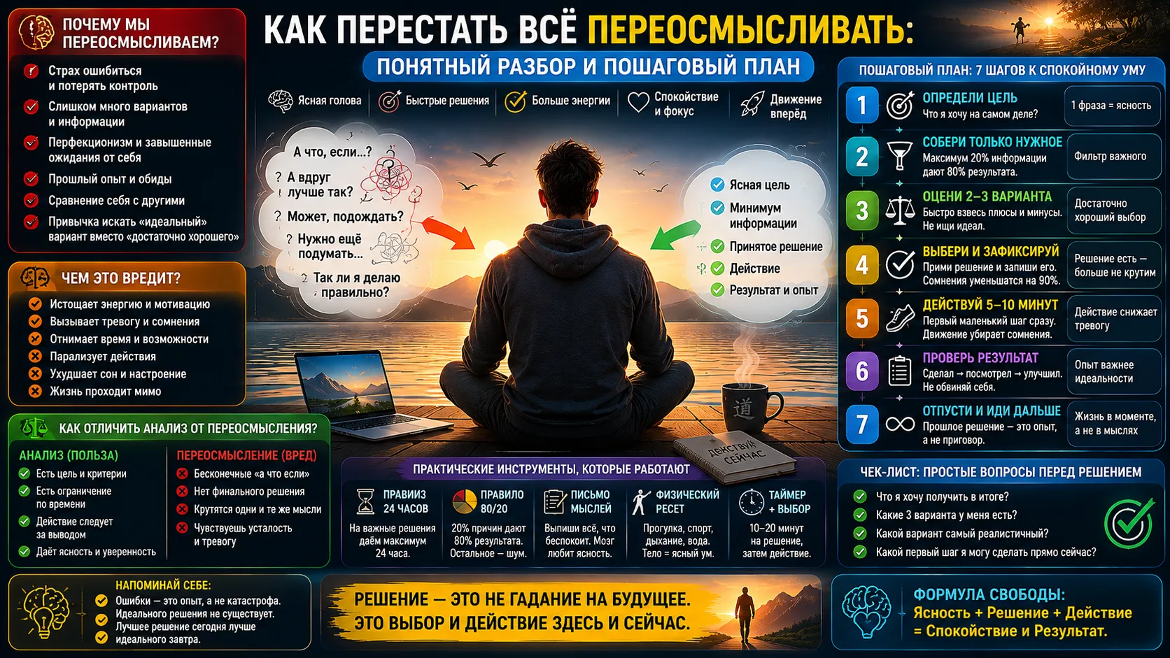 Патч №43: Как перестать всё переосмысливать: понятный разбор и пошаговый план