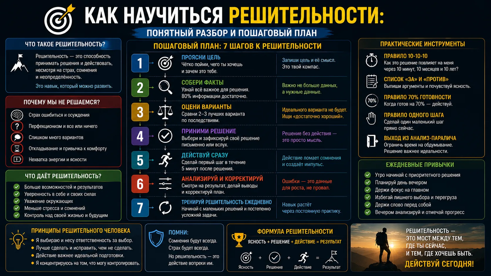 Патч №44: Как научиться решительности: понятный разбор и пошаговый план